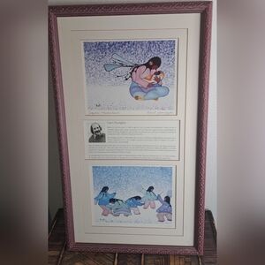 Framed Art Print with Native American Theme By CECIL YOUNGFOX SIGNED